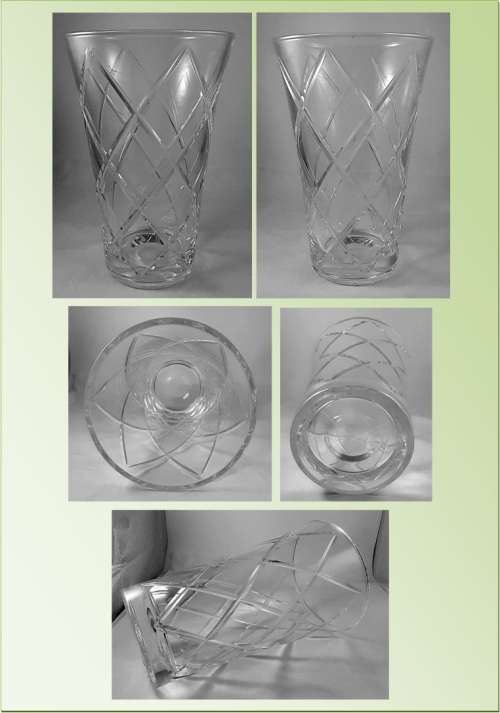 Vases VINTAGE ORREFORS SWEDEN CRYSTAL VASE DIAMOND CROSS PATTERN